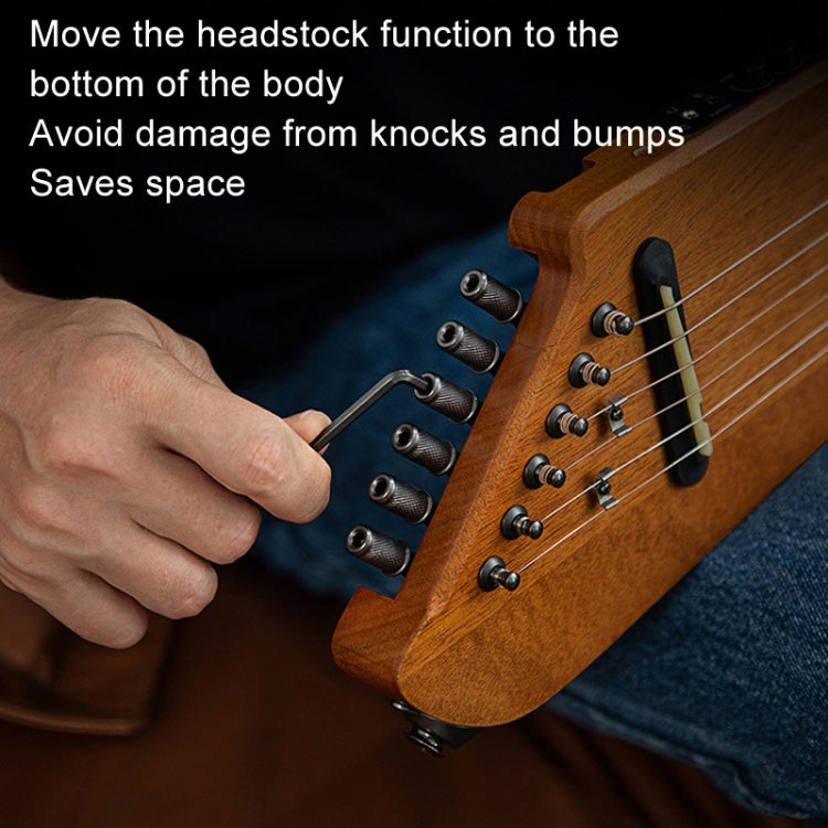 DONNER Smart Headless Silent Guitar Travel Portable Detachable Acoustic Guitar, Style: Mahogany Sunrise Color - free shipping - PMC TechLife - Order now!