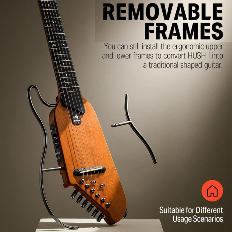 DONNER Smart Headless Silent Guitar Travel Portable Detachable Acoustic Guitar, Style: Mahogany Sunrise Color - free shipping - PMC TechLife - Order now!