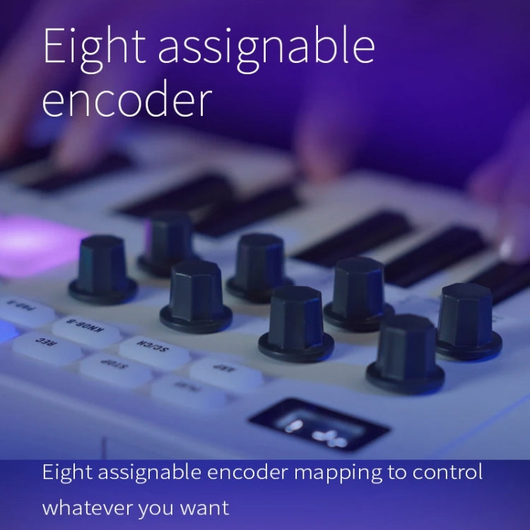 M-VAVE SMK-25 USB MIDI Keyboard Controller With 8 Back Drum Pads(White) - Keyboard Accessories by M-VAVE | Online Shopping South Africa | PMC Jewellery | Buy Now Pay Later Mobicred