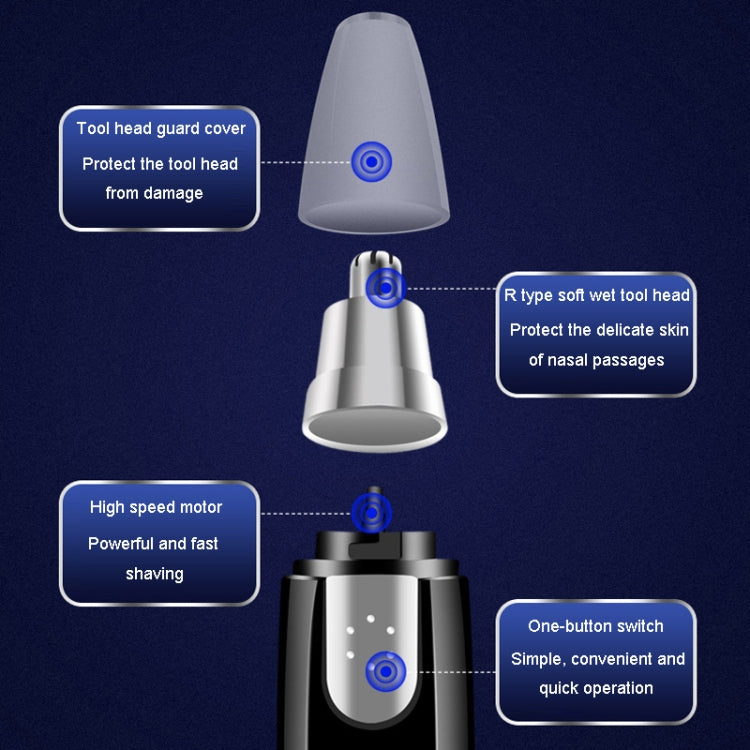 Electrical Nose Hair Trimmer Shaving Nose Hair Motorized Eyebrow Razor Nasal Cleaning Tools - free shipping - PMC TechLife - Order now!