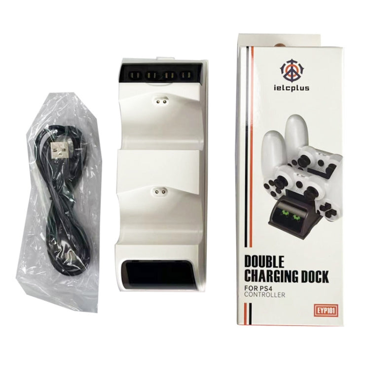 For PS4 Slim / Pro Gamepad Docking Charger Controller Dual Charger With Display Lights(White) - Charger & Power by PMc TechLife | Online Shopping South Africa | PMc TechLife | Buy Now Pay Later Mobicred
