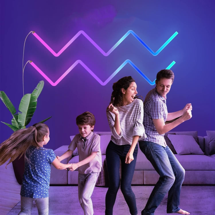 4pcs+3 Corners Bluetooth 12V RGBIC Splicing Wall Light Intelligent Remote Control Indoor Decorative Ambient Lights(US Plug) - Novelty Lighting by PMC TechLife | Online Shopping South Africa | PMC TechLife | Buy Now Pay Later Mobicred