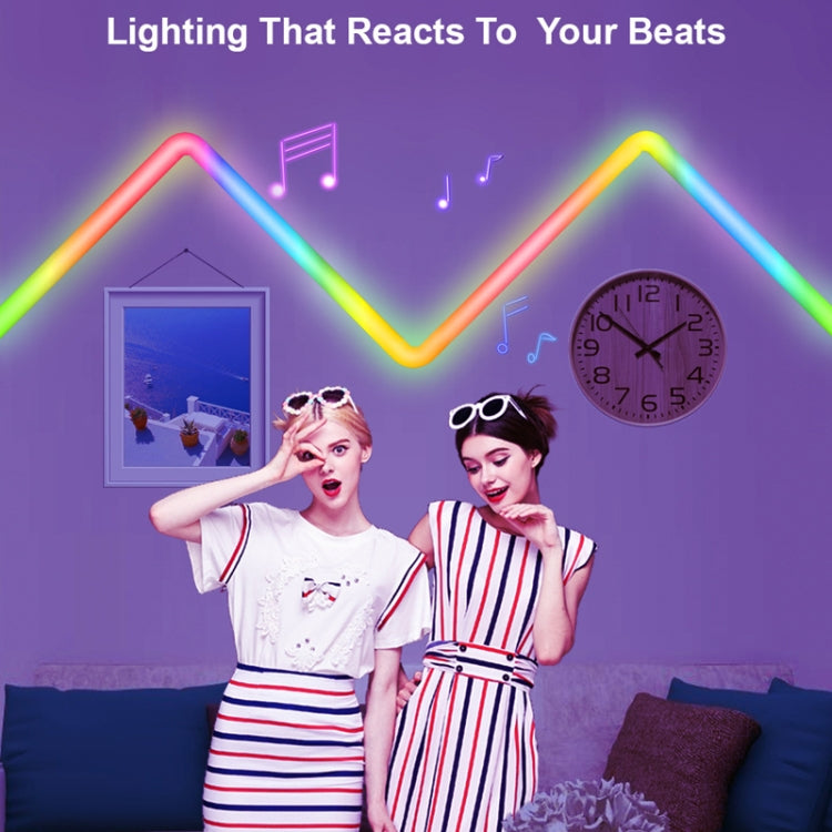 4pcs+3 Corners WiFi 12V RGBIC Splicing Wall Light Intelligent Remote Control Indoor Decorative Ambient Lights(US Plug) - Novelty Lighting by PMC TechLife | Online Shopping South Africa | PMC TechLife | Buy Now Pay Later Mobicred