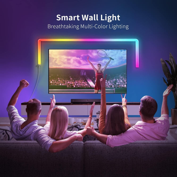 4pcs+3 Corners Bluetooth 12V RGBIC Splicing Wall Light Intelligent Remote Control Indoor Decorative Ambient Lights(US Plug) - Novelty Lighting by PMC TechLife | Online Shopping South Africa | PMC TechLife | Buy Now Pay Later Mobicred