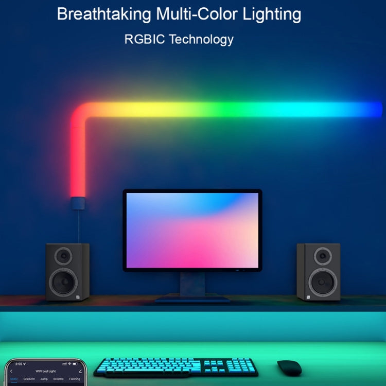 4pcs+3 Corners Bluetooth 12V RGBIC Splicing Wall Light Intelligent Remote Control Indoor Decorative Ambient Lights(US Plug) - Novelty Lighting by PMC TechLife | Online Shopping South Africa | PMC TechLife | Buy Now Pay Later Mobicred