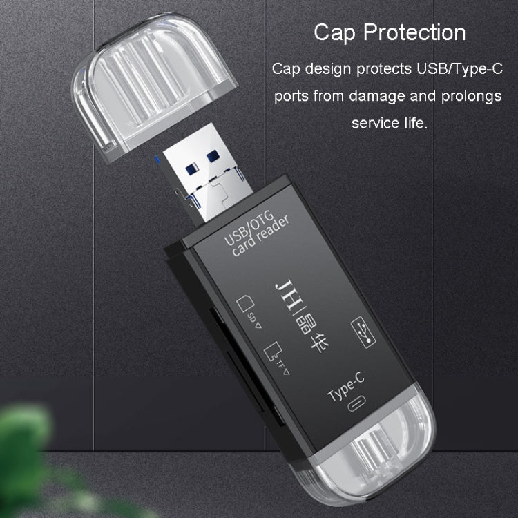 JINGHUA USB2.0 Multi-Function Card Reader SD/TF Dual Card Slot Cell Phone Computer Card Reader(Black) - free shipping - PMC TechLife - Order now!