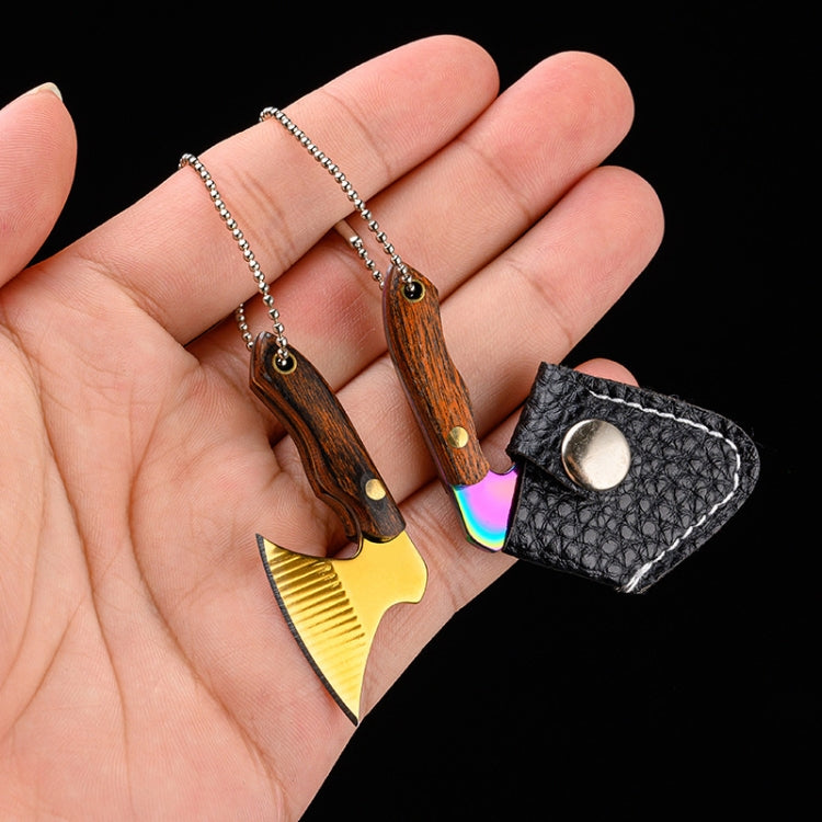 Mini Knife Keychain Portable Removal Express Pendant Accessory With Holster, Model: Colorful Wood Laser Pattern - Burin &Cutting Knife by PMC TechLife | Online Shopping South Africa | PMC TechLife