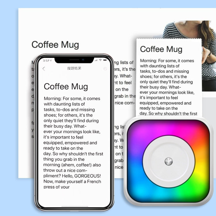 RGB Light Portable Mini Bluetooth Printer Inkless Document Label Printer with 1-Roll Paper - Receipt Printers by PMC TechLife | Online Shopping South Africa | PMC TechLife | Buy Now Pay Later Mobicred