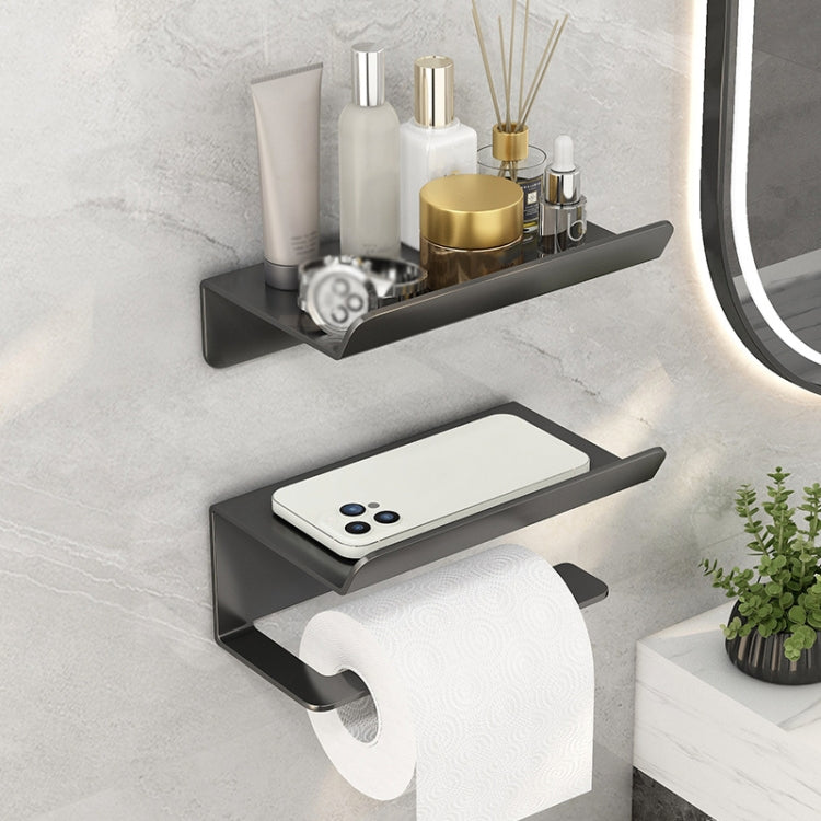 Stainless Steel Bathroom Roll Paper Holder No-Punch Cell Phone Storage Shelf, Style: Paper Rack (White��� - Shelves by PMC TechLife | Online Shopping South Africa | PMC TechLife
