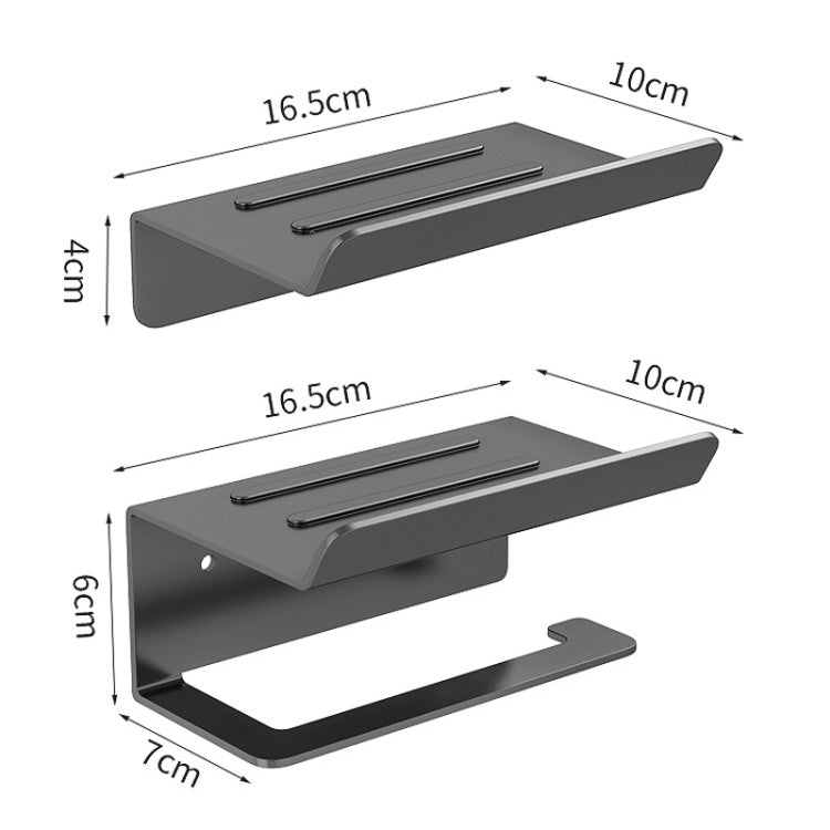 Stainless Steel Bathroom Roll Paper Holder No-Punch Cell Phone Storage Shelf, Style: Paper Rack (White��� - Shelves by PMC TechLife | Online Shopping South Africa | PMC TechLife