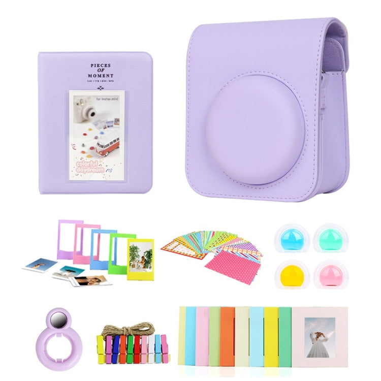 For Polaroid Mini12 7 in 1 Photo Album Sticker Photo Frame Camera Bag, Color: Purple - Leather Bag by PMC TechLife | Online Shopping South Africa | PMC TechLife | Buy Now Pay Later Mobicred