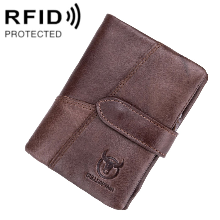 BULL CAPTAIN 01 RFID Anti-theft Multifunctional Cowhide Vertical Detachable Men Wallet(Coffee) - free shipping - PMC TechLife - Order now!