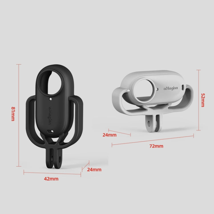 For Insta360 GO 3 AMagisn Silicone Case Camera Protective Accessories, Style: Vertical Black - Case & Bags by aMagisn | Online Shopping South Africa | PMC TechLife | Buy Now Pay Later Mobicred