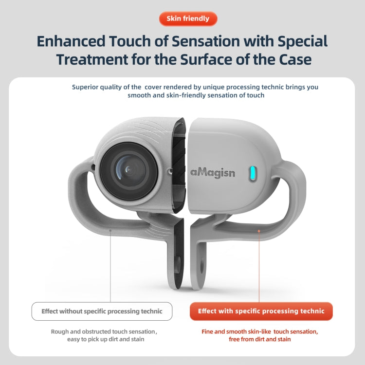 For Insta360 GO 3 AMagisn Silicone Case Camera Protective Accessories, Style: Vertical Black - Case & Bags by aMagisn | Online Shopping South Africa | PMC TechLife | Buy Now Pay Later Mobicred