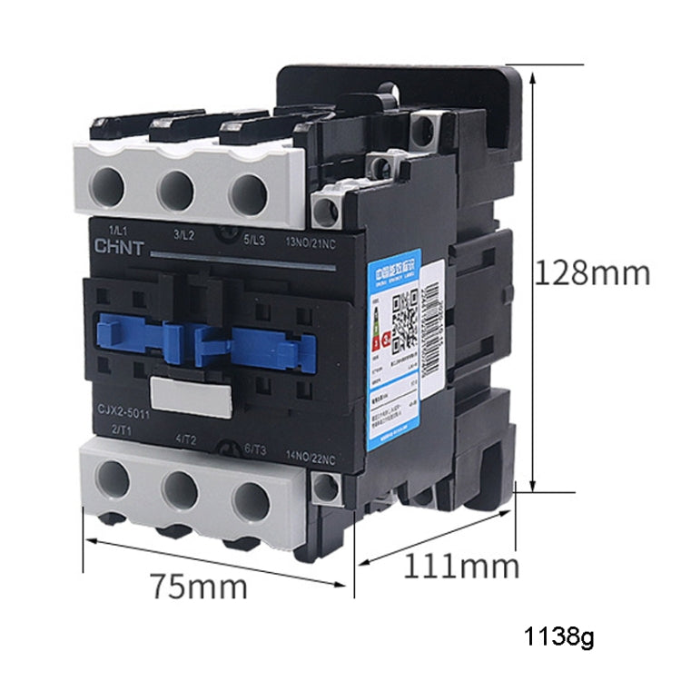 CHNT CJX2-5011 50A 220V Silver Alloy Contacts Multi-Purpose Single-Phase AC Contactor - free shipping - PMC TechLife - Order now!