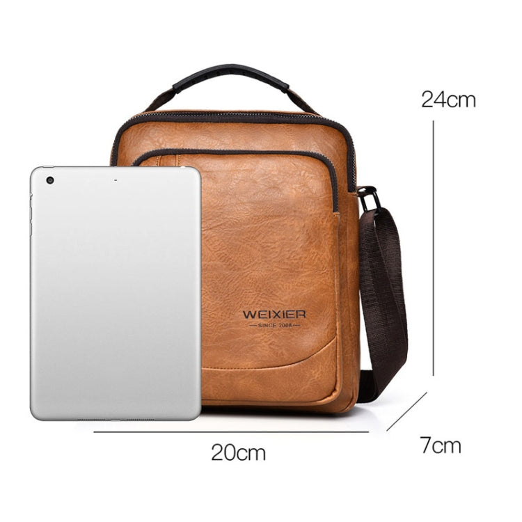 WEIXIER D288 Large Capacity Casual Crossbody Bag Business Waterproof Single Shoulder Packs(Dark Brown) - Single-shoulder Bags by WEIXIER | Online Shopping South Africa | PMC TechLife | Buy Now Pay Later Mobicred