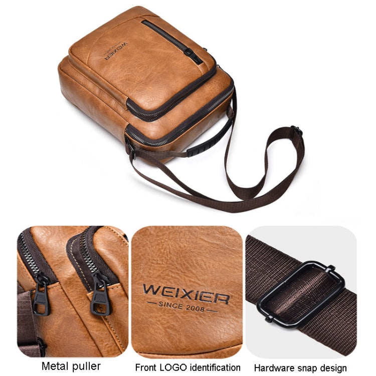 WEIXIER D288 Large Capacity Casual Crossbody Bag Business Waterproof Single Shoulder Packs(Dark Brown) - Single-shoulder Bags by WEIXIER | Online Shopping South Africa | PMC TechLife | Buy Now Pay Later Mobicred