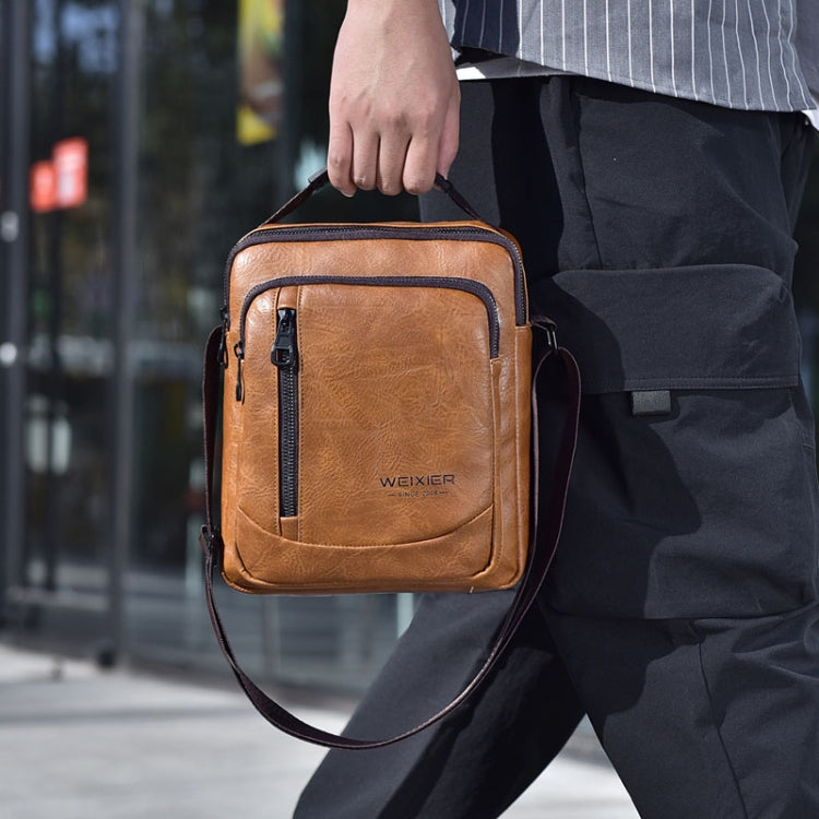 WEIXIER D288 Large Capacity Casual Crossbody Bag Business Waterproof Single Shoulder Packs(Dark Brown) - Single-shoulder Bags by WEIXIER | Online Shopping South Africa | PMC TechLife | Buy Now Pay Later Mobicred