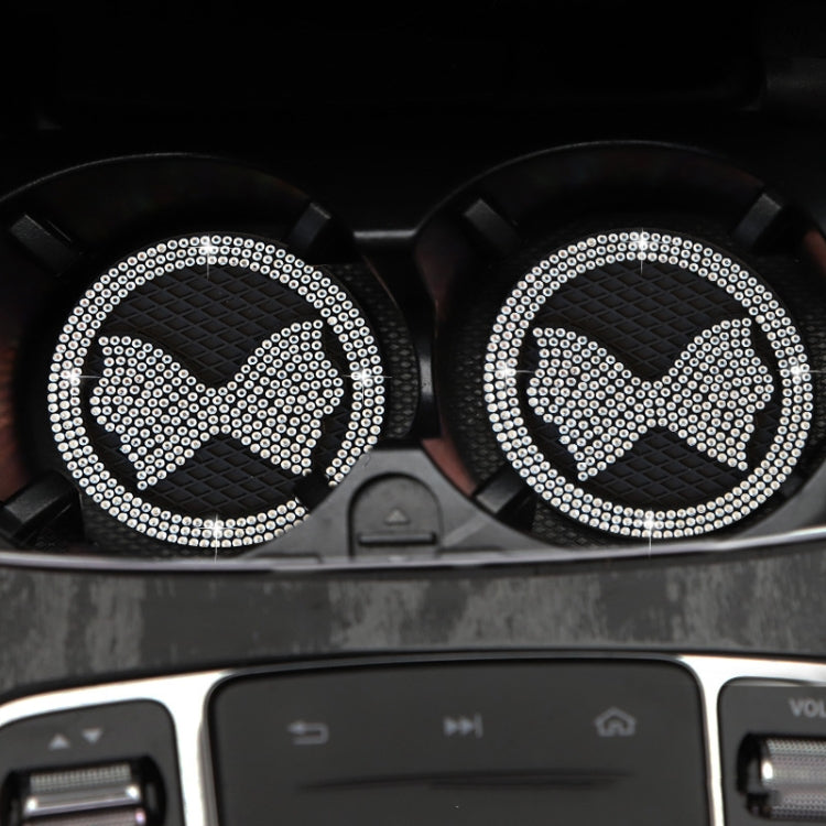 Car Multifunctional Anti-slip Coaster with Diamond Bow Crystal(Red) - free shipping - PMC TechLife - Order now!