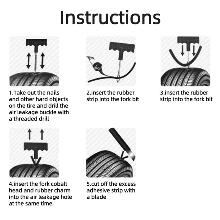 6pcs Automotive Vacuum Tire Repair Tool Car Tire Patching Instrument Set - Tire Repair & Installation Tools by PMC TechLife | Online Shopping South Africa | PMC TechLife | Buy Now Pay Later Mobicred