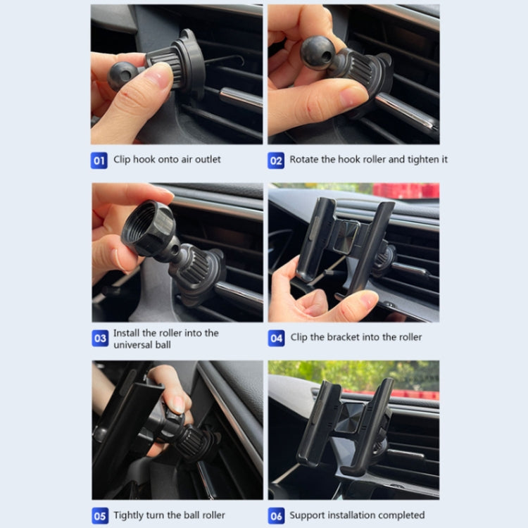 Car Air Outlet Rotatable Snap-on Base Mobile Phone Navigation Bracket(Black) - Car Holders by PMC TechLife | Online Shopping South Africa | PMC TechLife | Buy Now Pay Later Mobicred