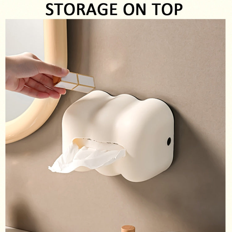Cloud Tissue Box Tabletop Cream Style Wall Hanging Plastic Napkins Holder(White) - Storage Boxes by PMc TechLife | Online Shopping South Africa | PMc TechLife | Buy Now Pay Later Mobicred
