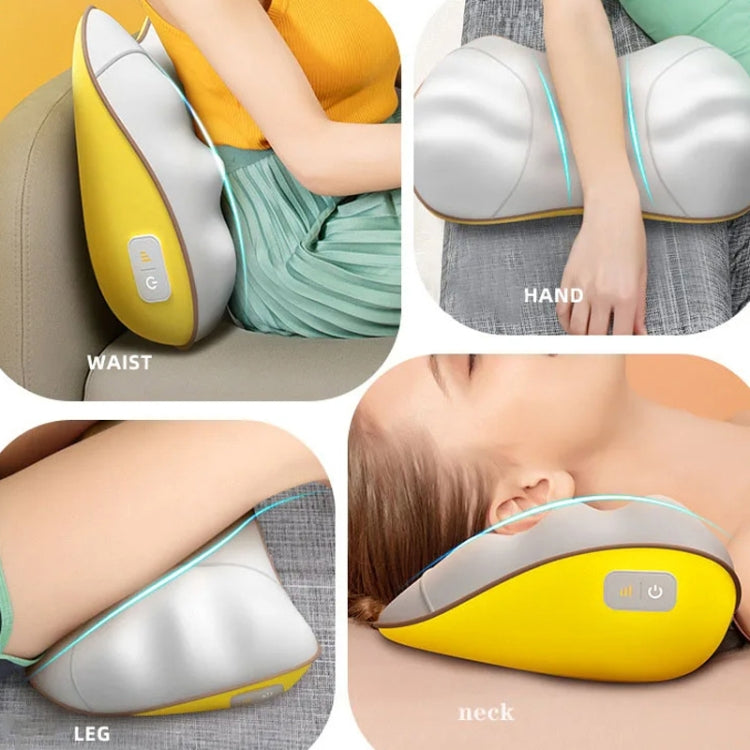 Waist And Back Massager Lumbar Vertebra Car Neck Massage Pillow, Specification: Wired Model Yellow - free shipping - PMC TechLife - Order now!