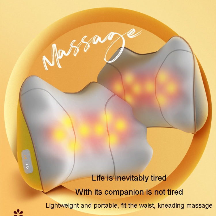 Waist And Back Massager Lumbar Vertebra Car Neck Massage Pillow, Specification: Charging Model Yellow - free shipping - PMC TechLife - Order now!