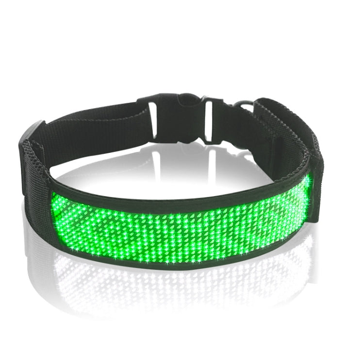 LED Display Pet Collar Rechargeable High Visibility DIY Single Color Collar(Green) - Collars by PMC TechLife | Online Shopping South Africa | PMC TechLife | Buy Now Pay Later Mobicred