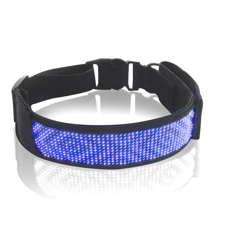 LED Display Pet Collar Rechargeable High Visibility DIY Single Color Collar(Blue) - Collars by PMC TechLife | Online Shopping South Africa | PMC TechLife | Buy Now Pay Later Mobicred