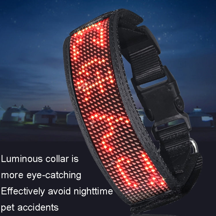 LED Display Pet Collar Rechargeable High Visibility DIY Single Color Collar(Green) - Collars by PMC TechLife | Online Shopping South Africa | PMC TechLife | Buy Now Pay Later Mobicred