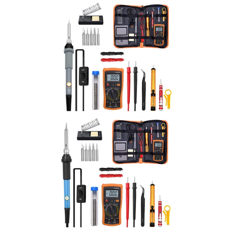 19 in 1 60W Adjustable Temperature Soldering Iron Multimeter Tool Set, Color: Blue EU Plug - free shipping - PMc TechLife - Order now!