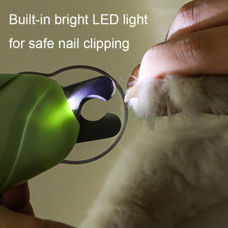 LED Pet Nail Clippers Dog and Cat Nail Clippers with Nail Polisher(Green) - Fingernail Trimmers by PMC TechLife | Online Shopping South Africa | PMC TechLife