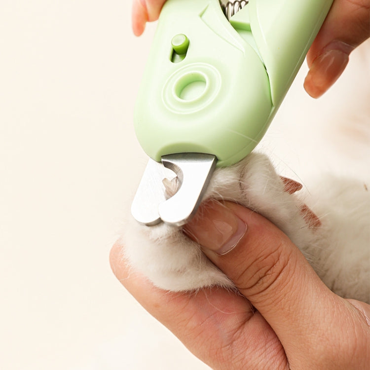 LED Pet Nail Clippers Dog and Cat Nail Clippers with Nail Polisher(Green) - Fingernail Trimmers by PMC TechLife | Online Shopping South Africa | PMC TechLife