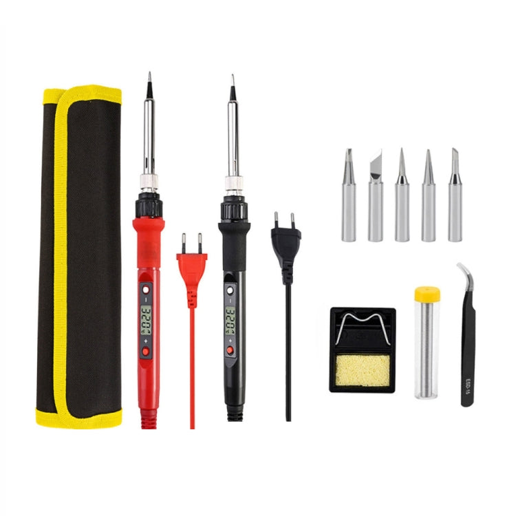 10pcs/ Set 80W Internal Heating Welding Digital Display Soldering Iron Temperature Adjustment Set, Model: Black US Plug - Electric Soldering Iron by PMc TechLife | Online Shopping South Africa | PMc TechLife | Buy Now Pay Later Mobicred