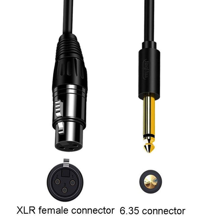 JINGHUA 6.5 Male To Female XLR Audio Cable 6.35 Three Core Balanced Microphone Mixer, Size: 10m(Black) - Microphone Audio Cable & Connector by JINGHUA | Online Shopping South Africa | PMC TechLife | Buy Now Pay Later Mobicred