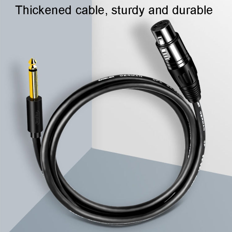 JINGHUA 6.5 Male To Female XLR Audio Cable 6.35 Three Core Balanced Microphone Mixer, Size: 10m(Black) - Microphone Audio Cable & Connector by JINGHUA | Online Shopping South Africa | PMC TechLife | Buy Now Pay Later Mobicred