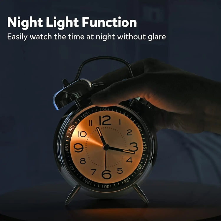 4.5 Inch Electroplated Metal Ring Bell Alarm Clock Quartz Clock With Night Light ?, Style: Red Copper B - Novelty Clock by PMc TechLife | Online Shopping South Africa | PMc TechLife | Buy Now Pay Later Mobicred