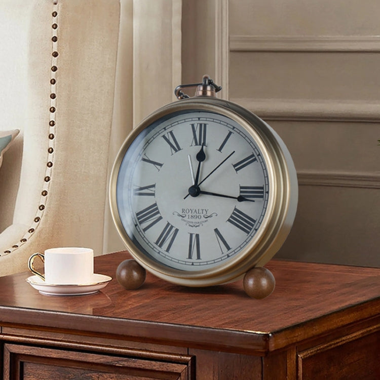 Retro Iron Alarm Clock Simple Desktop Quartz Clock, Style: Dark Red - free shipping - PMc TechLife - Order now!