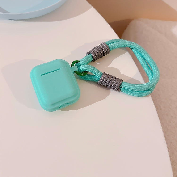 For AirPods 2  / 1 Dopamine Contrast Color Silicone Earphone Cover With Hand Strap(Green) - For AirPods 1/2 by PMC Jewellery | Online Shopping South Africa | PMC Jewellery | Buy Now Pay Later Mobicred