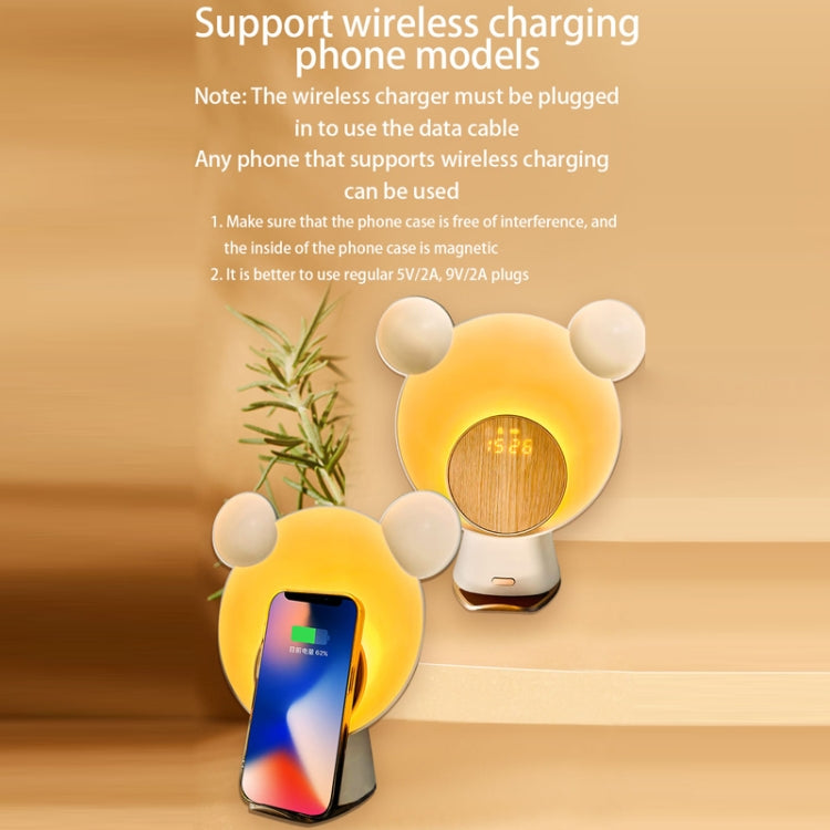 Night Light Smart Speaker Wireless Charging Atmosphere Light Alarm Clock(White) - Novelty Clock by PMc TechLife | Online Shopping South Africa | PMc TechLife | Buy Now Pay Later Mobicred