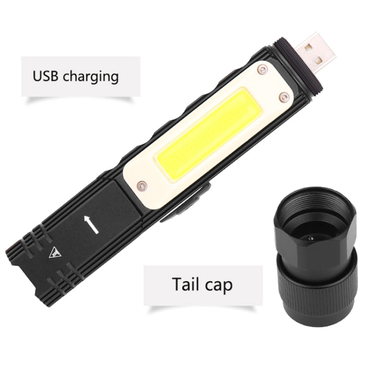 XPG+COB Red White Light USB Rechargeable Folding Strong Light Flashlight, Style: 3189B Small With Headlight Belt - Headlamp by PMc TechLife | Online Shopping South Africa | PMc TechLife | Buy Now Pay Later Mobicred