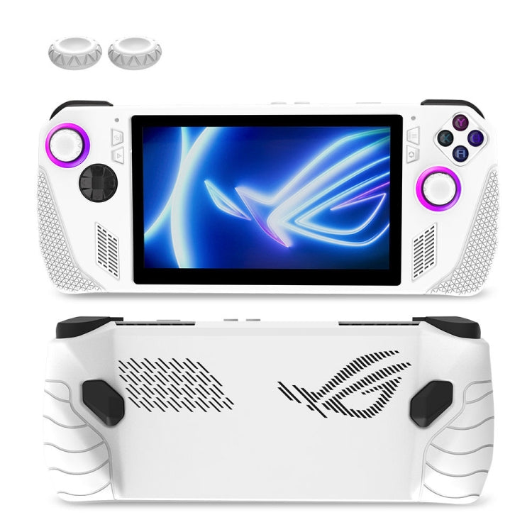 For ASUS ROG Ally Game Console Silicone Protective Cover + Button Cap Set Pocket Gaming Accessories(White) - Cases by PMC TechLife | Online Shopping South Africa | PMC TechLife | Buy Now Pay Later Mobicred