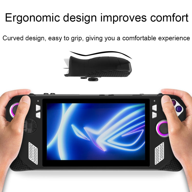 For ASUS ROG Ally Game Console Silicone Protective Cover + Button Cap Set Pocket Gaming Accessories(White) - Cases by PMC TechLife | Online Shopping South Africa | PMC TechLife | Buy Now Pay Later Mobicred