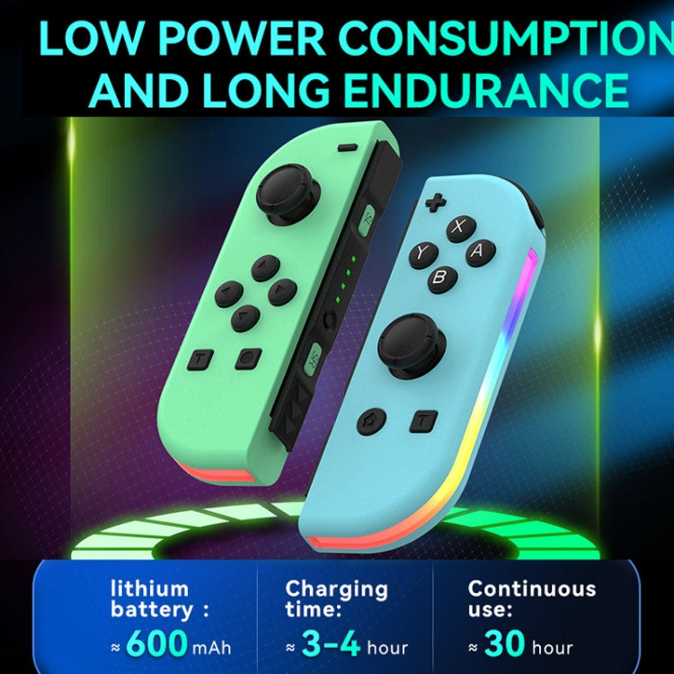 JOY-02 Gaming Left And Right Handle With RGB Lights Body Feel Bluetooth Gamepad For Switch / Switch OLED / Switch Pro / Switch Lite / Switch Joycon(Blue Red) - free shipping - PMC Jewellery - Order now!