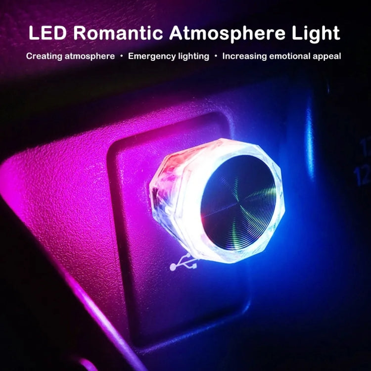 Car Diamond Model USB Ambient Light Charge-Free Plug And Play LED Decorative Lights(White Light) - Atmosphere lights by PMC TechLife | Online Shopping South Africa | PMC TechLife | Buy Now Pay Later Mobicred