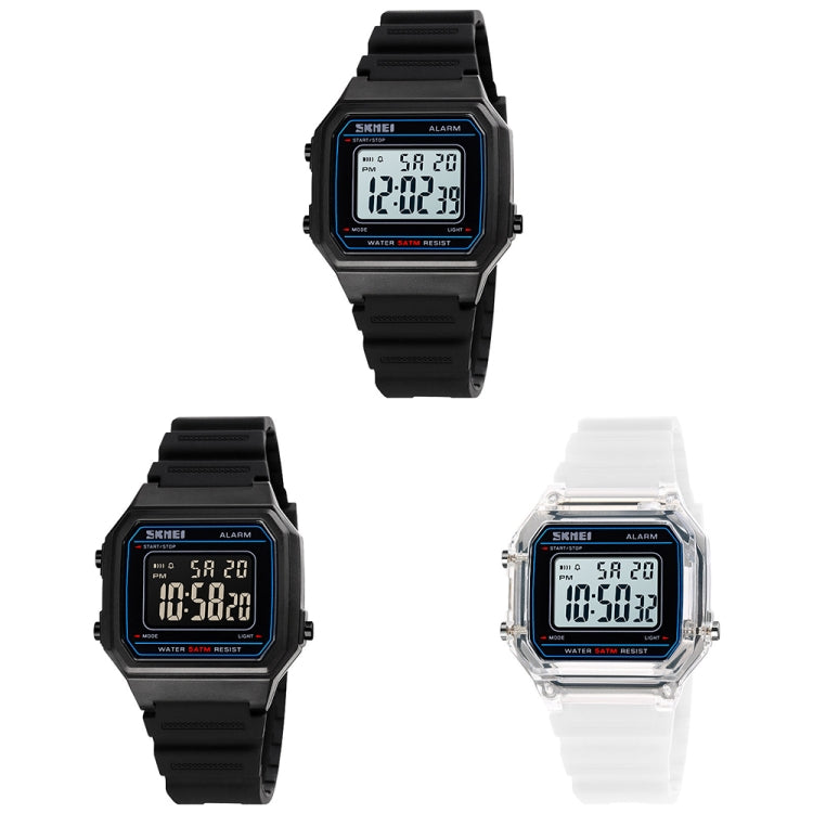 SKMEI 1698 50m Waterproof Multifunctional Sports Square Pin Buckle Luminous Digital Watch(Transparent) - free shipping - PMC TechLife - Order now!