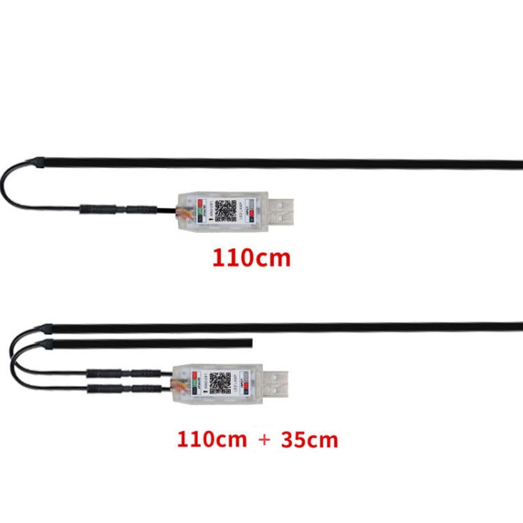 Car Interior Fiber Optic Cold Light RGB Ambient Lamp Center Phantom Footwell Atmosphere Lights, Style: One To One 110cm(Colorful Double Control) - Atmosphere lights by PMC TechLife | Online Shopping South Africa | PMC TechLife | Buy Now Pay Later Mobicred