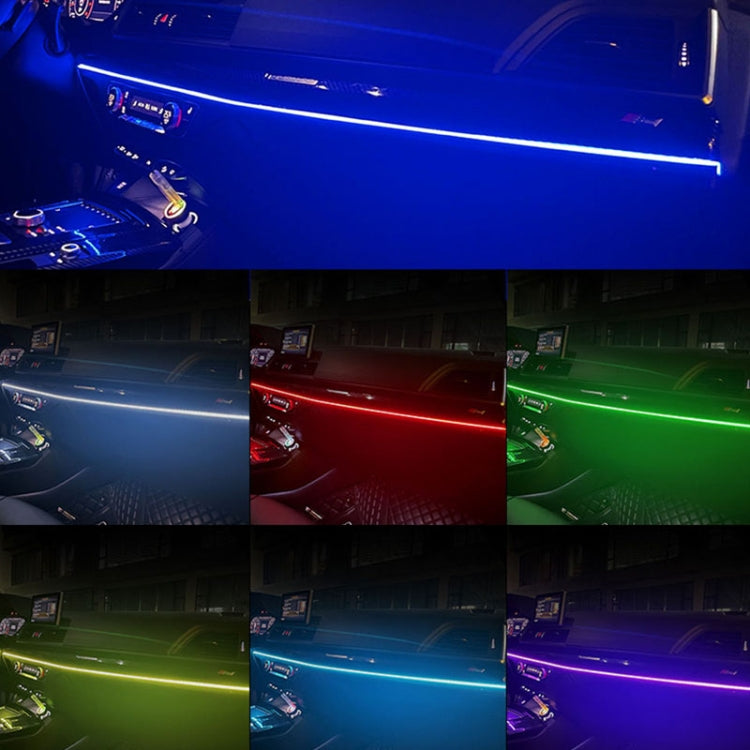 Car Interior Fiber Optic Cold Light RGB Ambient Lamp Center Phantom Footwell Atmosphere Lights, Style: One To Two 110cm+35cm(Colorful Double Control) - Atmosphere lights by PMC TechLife | Online Shopping South Africa | PMC TechLife | Buy Now Pay Later Mobicred