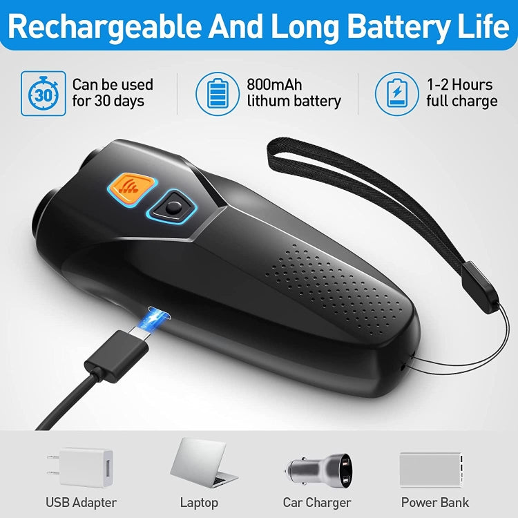 Ultrasonic Dog Repeller Stop Barker Dual Probe High Power Repeller Handheld Dog Trainer(Black) - Training Aids by PMC TechLife | Online Shopping South Africa | PMC TechLife | Buy Now Pay Later Mobicred